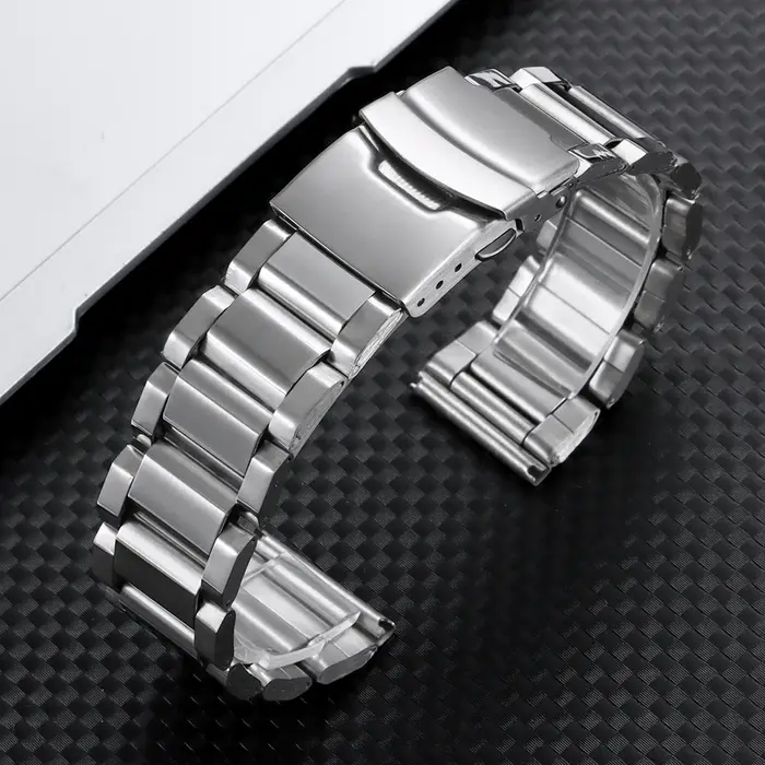 Bracelet de montre en métal 20mm 22mm 24mm pour Seiko, pour femmes et hommes, bracelet argenté unive