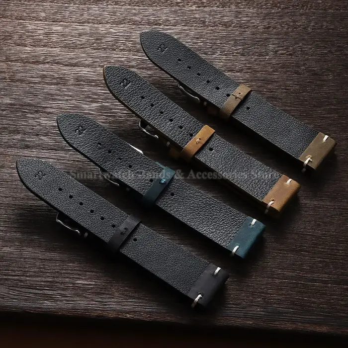 Bracelet de montre vintage en cuir huilé pour Seiko