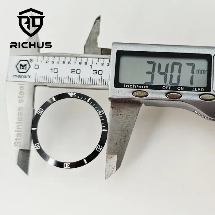 RICHUS 34mm * 28.8mm lunette en céramique de haute qualité noir bleu