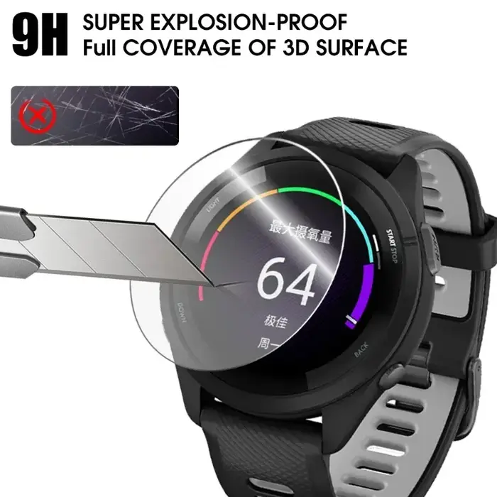 10-1 pièces verre trempé pour Garmin Forerunner 165 965 255 265 265s 955 HD Films de protection anti-rayures pour