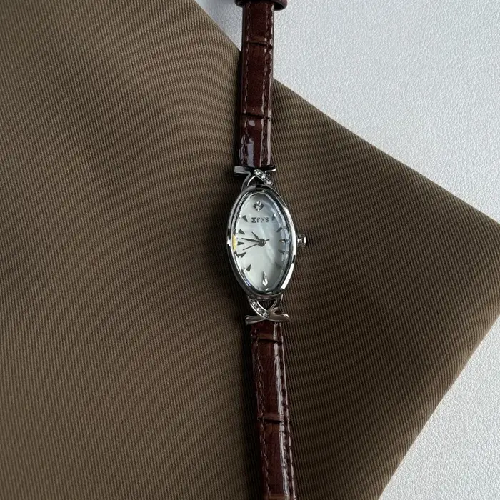 2025 montre à Quartz de luxe pour femmes ovale saphir décontracté dames horloge étanche en cuir marron élégant