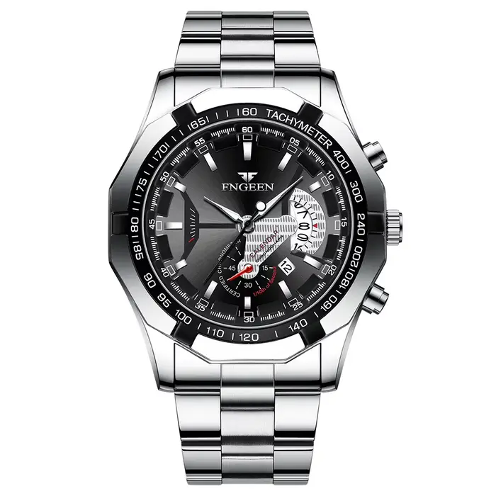 FNGEEN hommes montres à Quartz Concept de mode cadran décoratif décontracté militaire sport montre-b