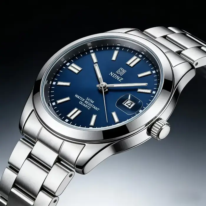 Montre à quartz pour homme avec cadran bleu ciel