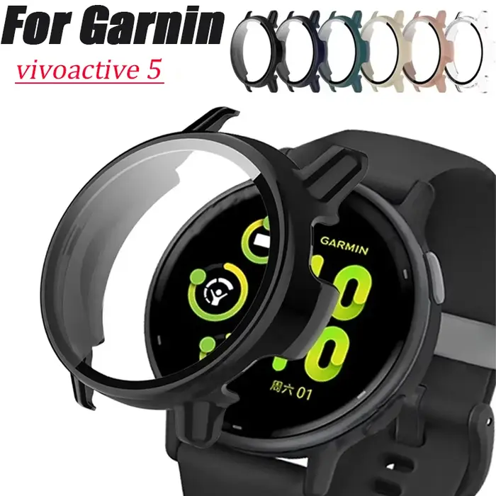 Nouveau verre trempé + PC étui pour Garmin Vivoactive 5 anti-rayures protecteur d'écran housse de protection