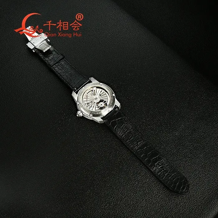 Montre mécanique de luxe entièrement Moissanite pour homme