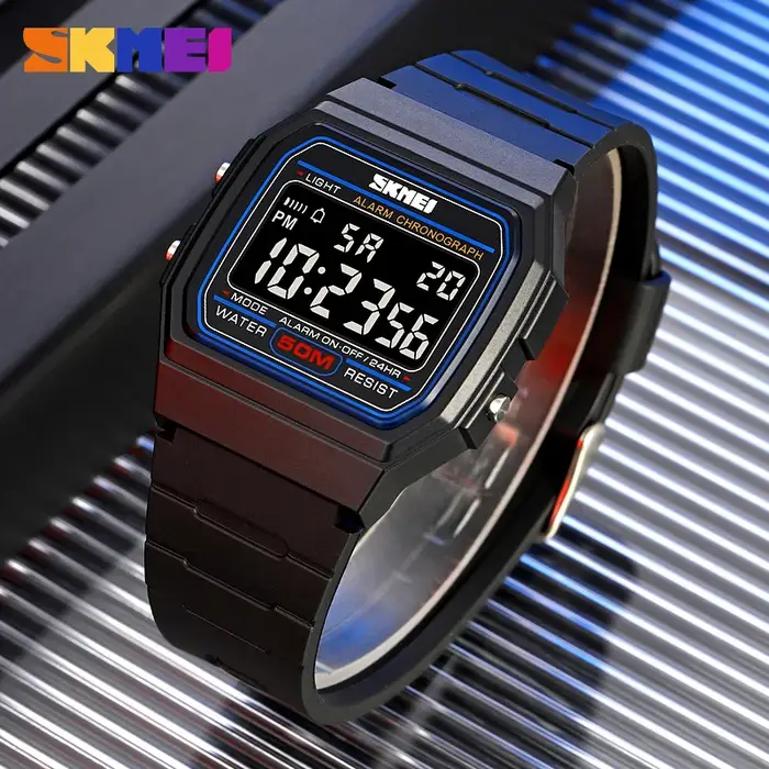 SKMEI 2042 mode sport montre noire pour hommes Chrono militaire LED affichage
