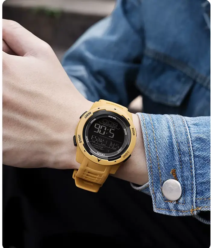 SAMEL hommes montre numérique Sport choc montres militaires étanche tactique électronique montre-bracelet jaune grand