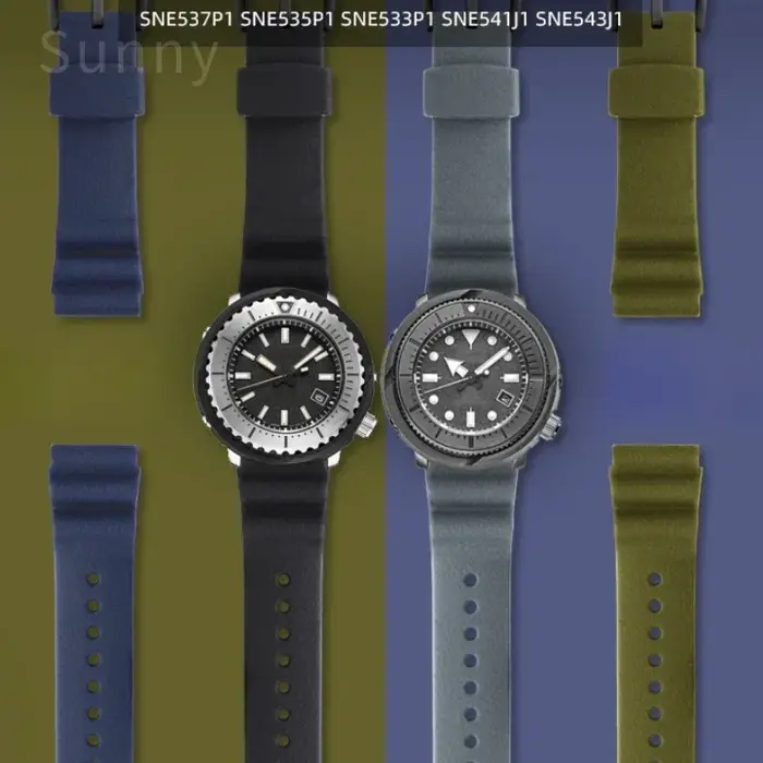 Pour Seiko bracelet de montre Prospex série Sne533p1 Sne537/541/535 en conserve sport de plongée hommes femmes litchi