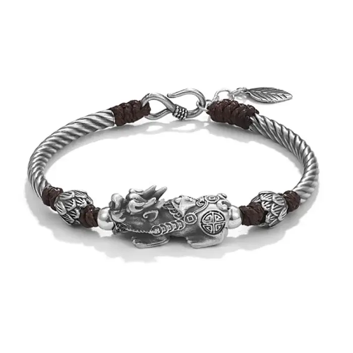 Bracelet tressé en argent 925 pour hommes et femmes