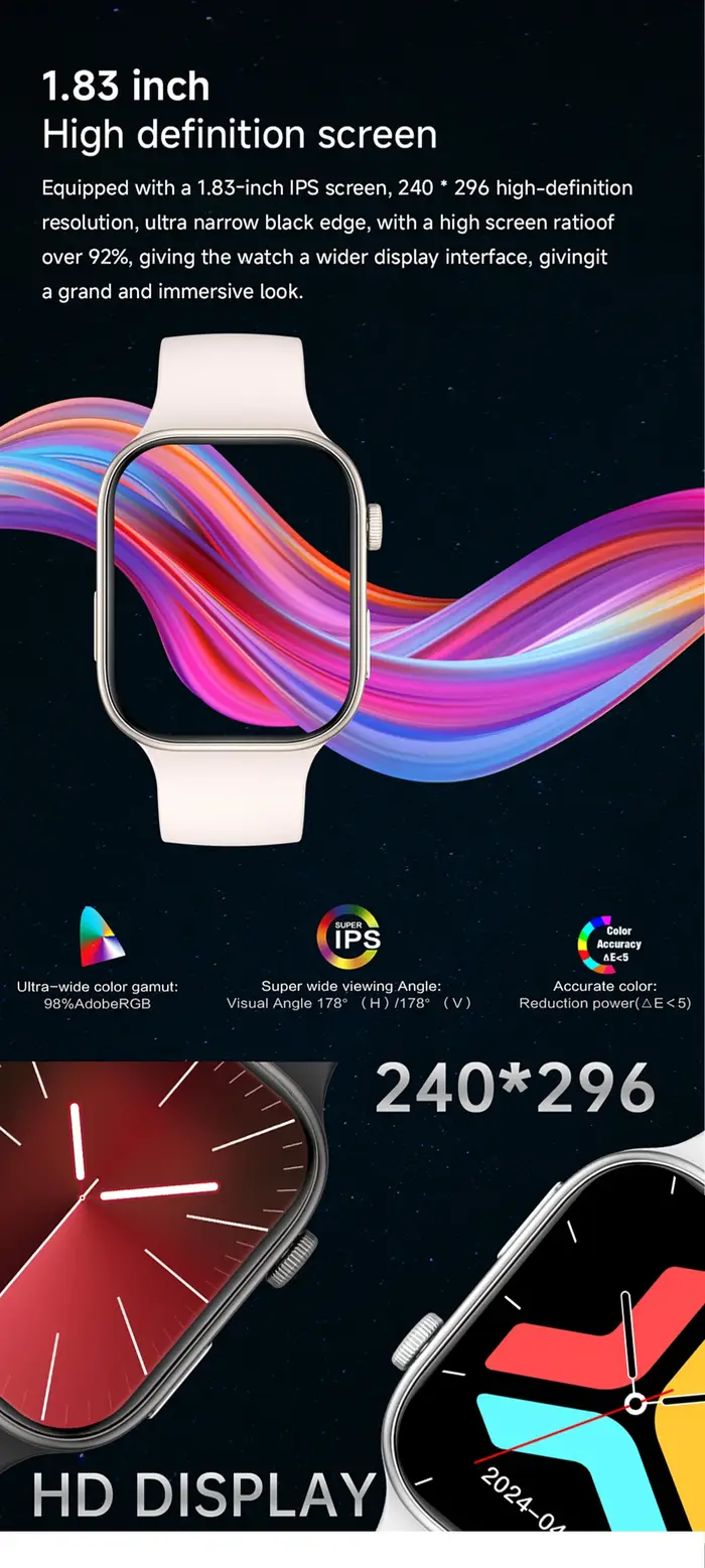 Nouvelle montre intelligente 1.83 "écran HD surveillance du sommeil et de la santé appel Bluetooth Modes multisports montres intelligentes de mode pour femmes hommes cadeau