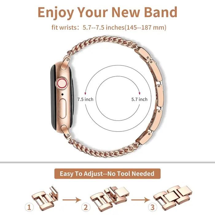 Coque et bracelet de montre en métal pour Apple watch