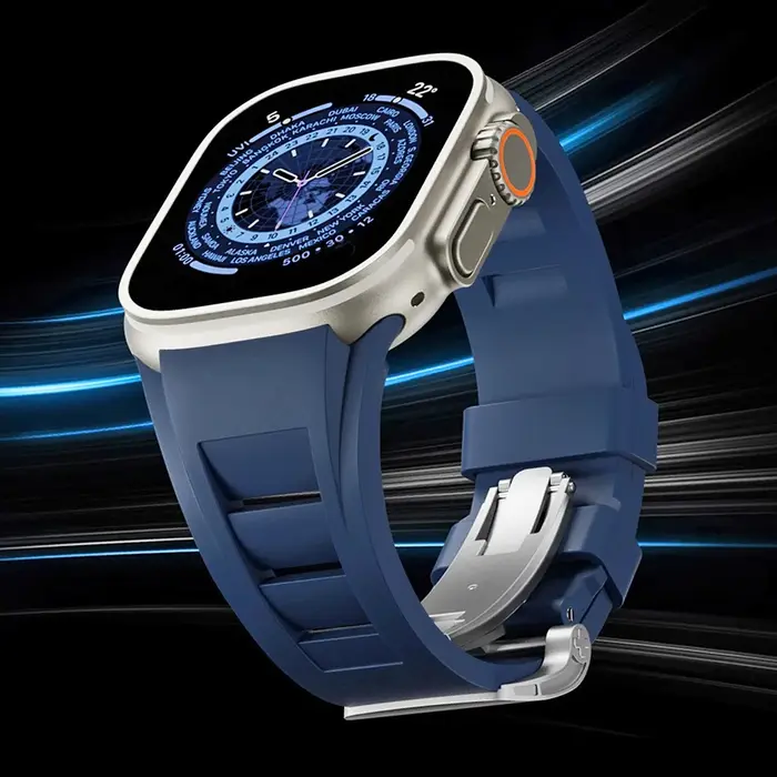 Bracelet souple pour Apple Watch Ultra 4, séries 3, 12, 11, 10, 9, 8, 7, SE. Bracelet de sport en caoutchouc pour iWatch, disponible en 49 mm, 46 mm, 45 mm et 44 mm. Bracelet en silicone.