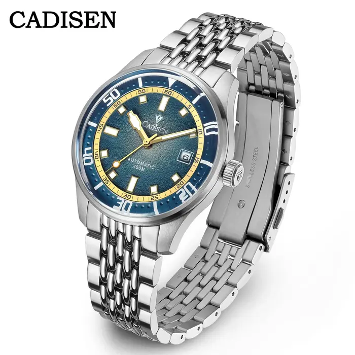 Cadisen 2026 Nouvelle Montre Mécanique pour Homme en Acier Inoxydable avec Mouvement 8215 Étanche 10 ATM Luminescente Marque de Luxe Haut de Gamme