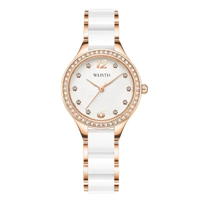 Montre-bracelet en céramique blanche pour femme