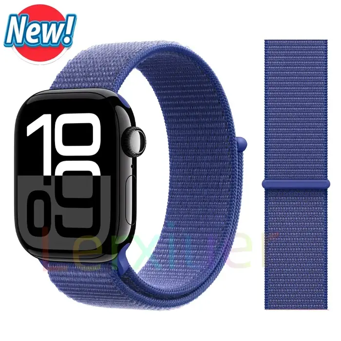 Bracelet à boucle en Nylon pour bracelets de montre Apple 46mm 44mm 45mm 40mm 41mm 42mm, iWatch séri