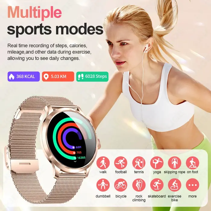 LIGE 2025 nouvelle montre intelligente pour femmes AMOLED HD écran montres IP68 étanche moniteur de fréquence cardiaque dames ultra-mince Smartwatch
