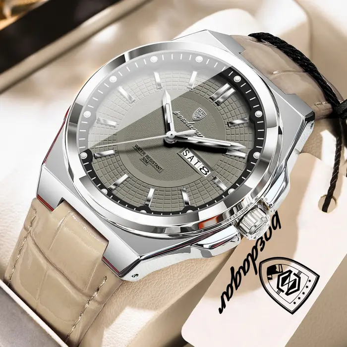 Montre homme POEDAGAR de haute qualité, étanche, lumineuse, avec date et jour, quartz, bracelet en c