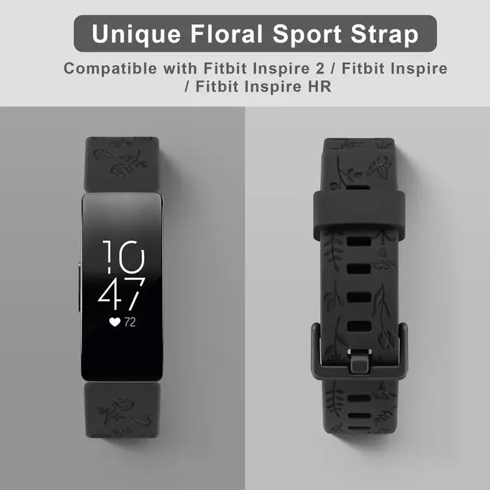 Bracelet de montre en TPU souple gravé à fleurs
