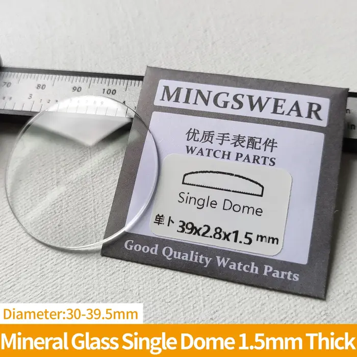 Verre minéral à dôme unique, 1.5mm d'épaisseur, 30-39.5mm de diamètre, montres, outils d'atelier de 