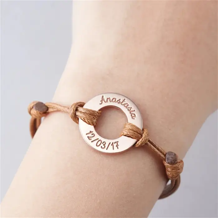 Bracelet unisexe avec nom personnalisé