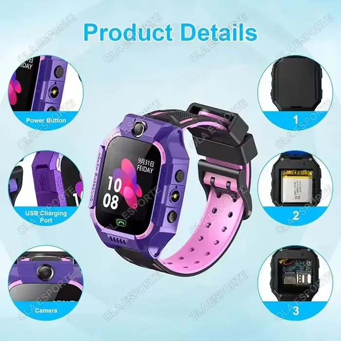 Montre GPS étanche, mini montre intelligente pour enfants, carte SIM 2G, appel, caméra, cadeau d'anniversaire, horloge électronique, nouveau modèle Ht22