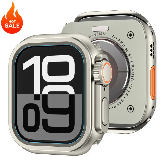 Boîtier en métal pour Apple Watch série 11 10 46mm 42mm mise à niveau Ultra 3/2 49mm housse de protection rigide en