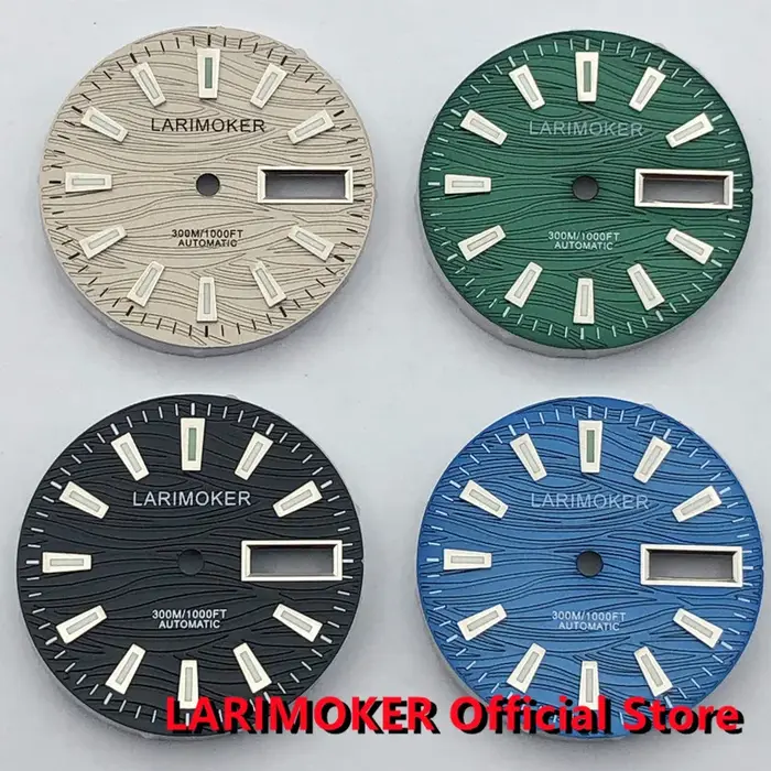 LARIMOKER-Cadran Shoous Noir, Bleu, Gris, Vert, Aiguille de Montre pour Mouvement NH36A, Accessoires de Montres de Loisirs, 29mm