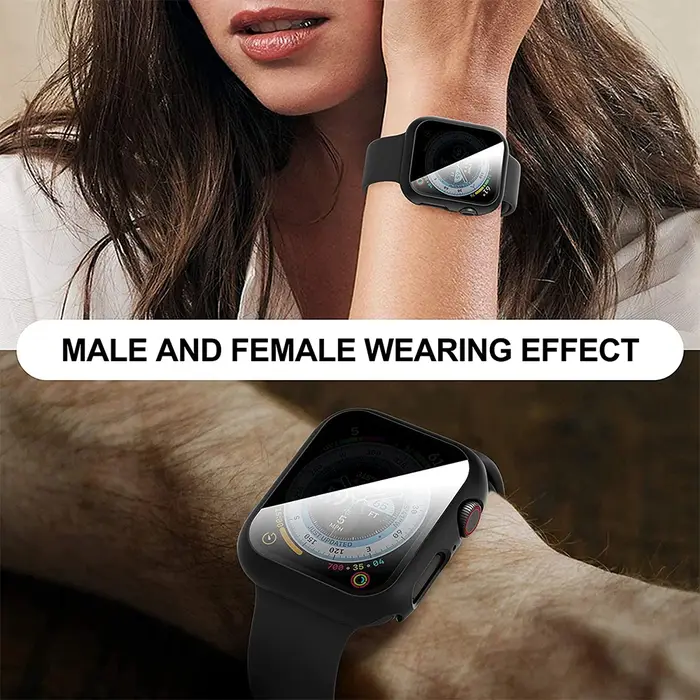 Verre trempé de confidentialité + étui pour Apple Watch 10 46mm 42mm