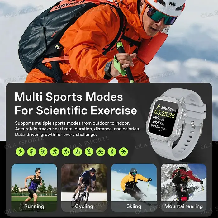 Montre connectée militaire robuste pour hommes
