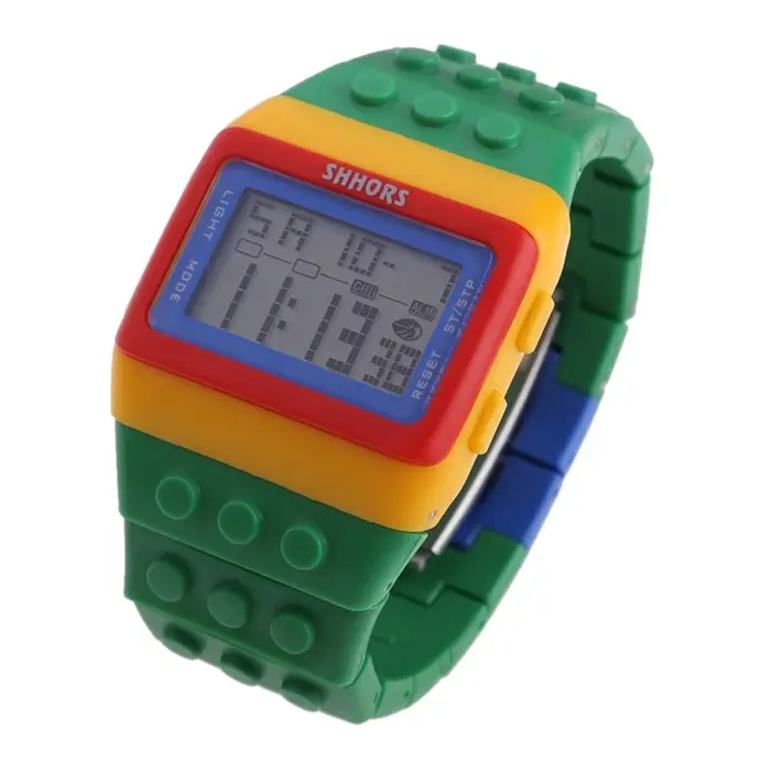 Montres pour enfants chaudes numérique LED Chic unisexe coloré constructeur blocs sport relogio masc