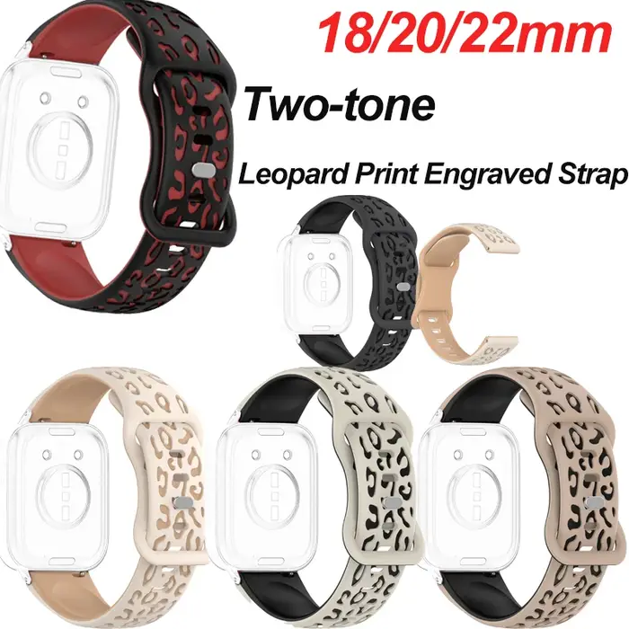 Bracelet de montre gravé léopard en silicone