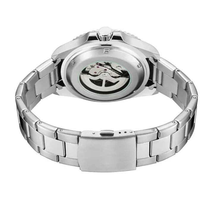 Montre mécanique squelette noire pour homme