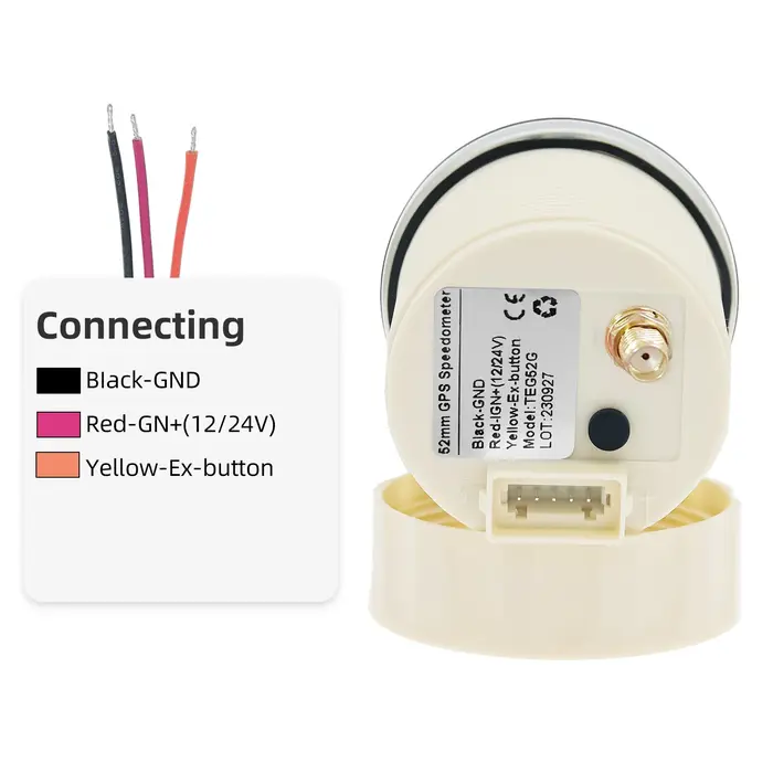 Compteur de vitesse GPS numérique étanche 52MM avec antenne GPS KMH MPH noeuds COG GPS pour voiture marine moto vert rouge blanc LED