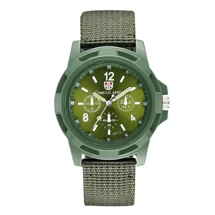 Montre de sport pour hommes Quartz Nylon Gemius armée montres porte militaire