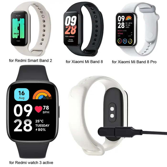 Adaptateur de chargeur magnétique pour Xiaomi Mi Band 8, connecteur de charge USB C pour montre Redmi Watch 4/3/3 Active