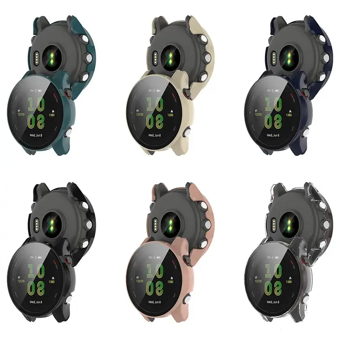 PC + étui en verre pour Garmin Forerunner 255 255S 265 265S 965