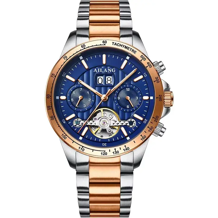 Montre mécanique de mode AILANG 2026, calendrier mois/semaine, étanche, tourbillon, montre sport aut