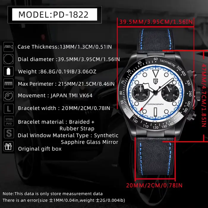 Montres Pagani Design Panda 2026, chronographe haut de gamme pour hommes d'affaires, miroir saphir, mouvement quartz VK64, montre sportive étanche pour hommes.