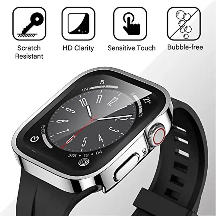 Boîtier de montre étanche + verre pour Apple Watch 40/41/42/44/45/46mm
