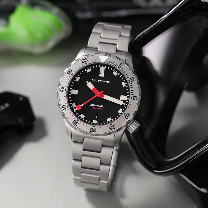 Militado ML20 39mm hommes montre PT5000 mouvement automatique saphir Luminova montres en acier inoxydable 200m montre-bracelet étanche