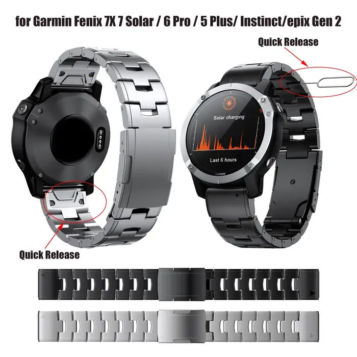 Bracelet de montre en métal titane à ajustement rapide