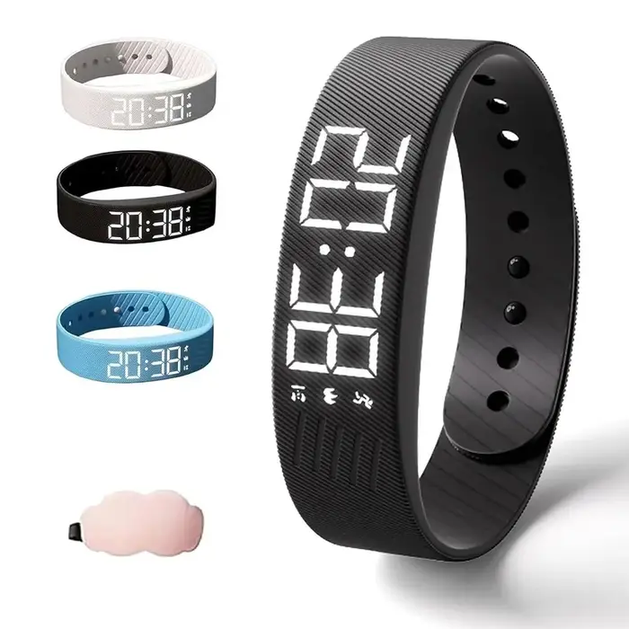 Réveil numérique LED, Bracelet d'alarme réglable
