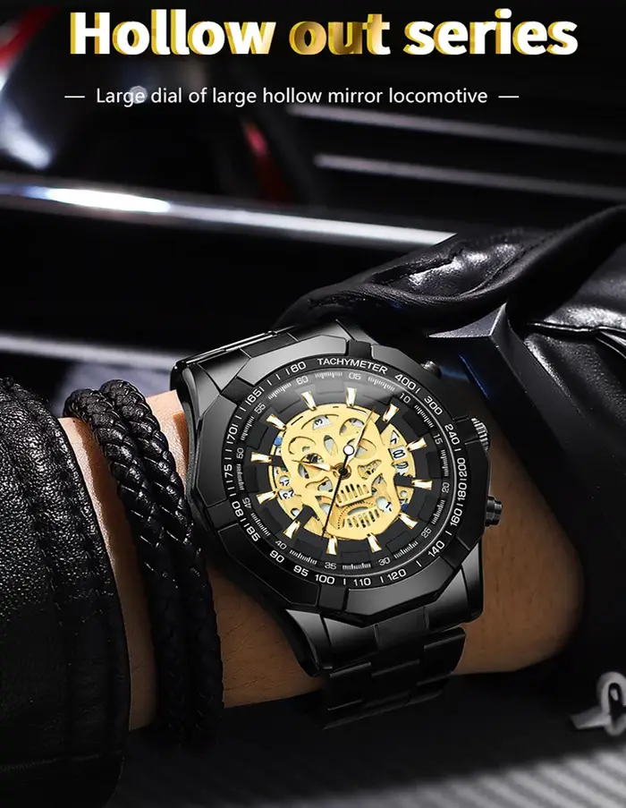 Montre-bracelet en acier inoxydable pour homme