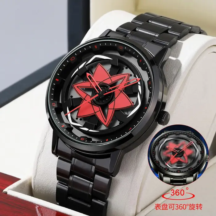Kaléidoscope Sharingan cadran rotatif montre 3D japonais Anime