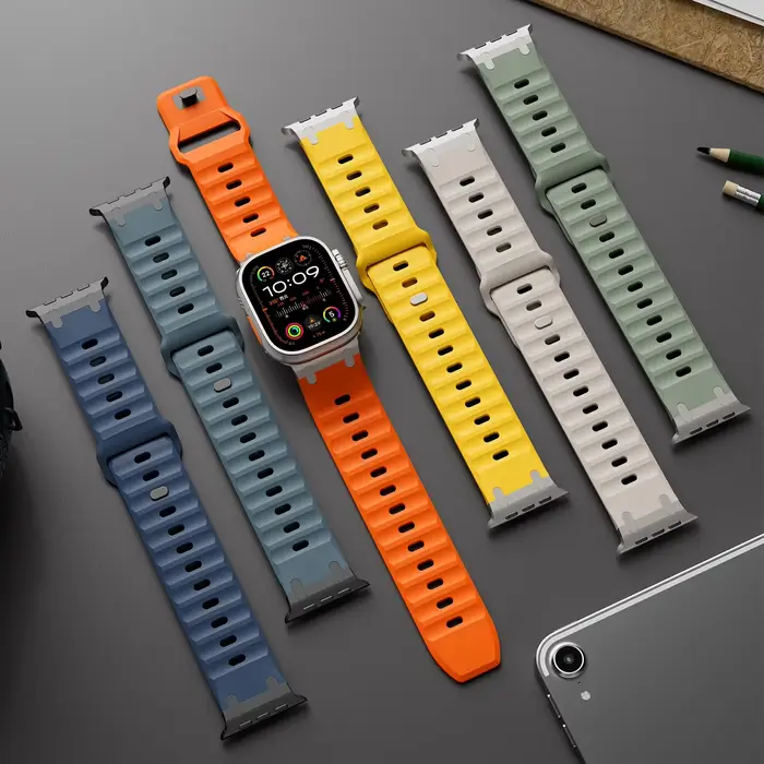 Bracelet en silicone sport pour Apple Watch Ultra 3 49 mm