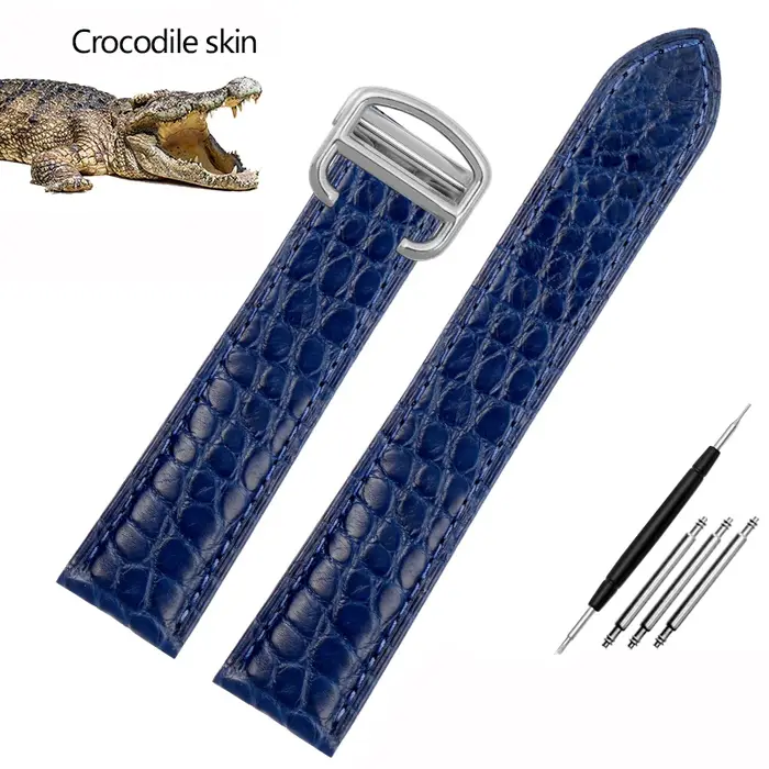 Bracelet de montre en cuir Crocodile pour voitures