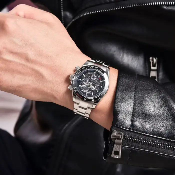 PAGANI DESIGN Montre mécanique automatique pour homme en acier inoxydable étanche sport 10 bars