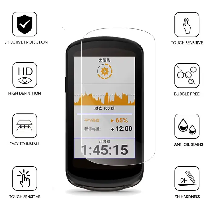 2 en 1 pour Garmin Edge Explore 2 étui de protection + Film de verre housse