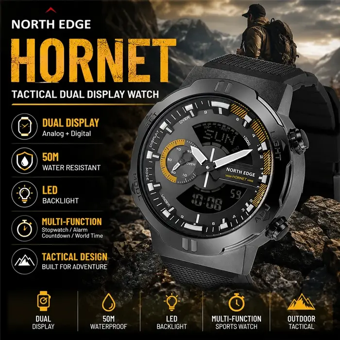 Montre numérique NORTH EDGE 2026 HORNET pour homme