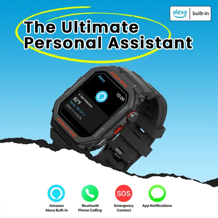 Nouveau Zeblaze Ares GPS montre intelligente intégré Alexa & GPS faire/réponse des appels téléphoniques Smartwatch